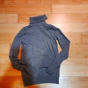 J Crew Womens Size XS Sweater Turtleneck Merino Wool Long Sleeve Pullover Gray
